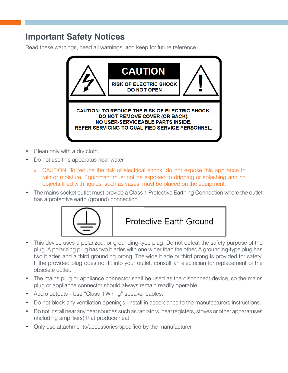 Important safety notices | ClearOne SLX300 SpeakerLinX User Manual | Page 4 / 15