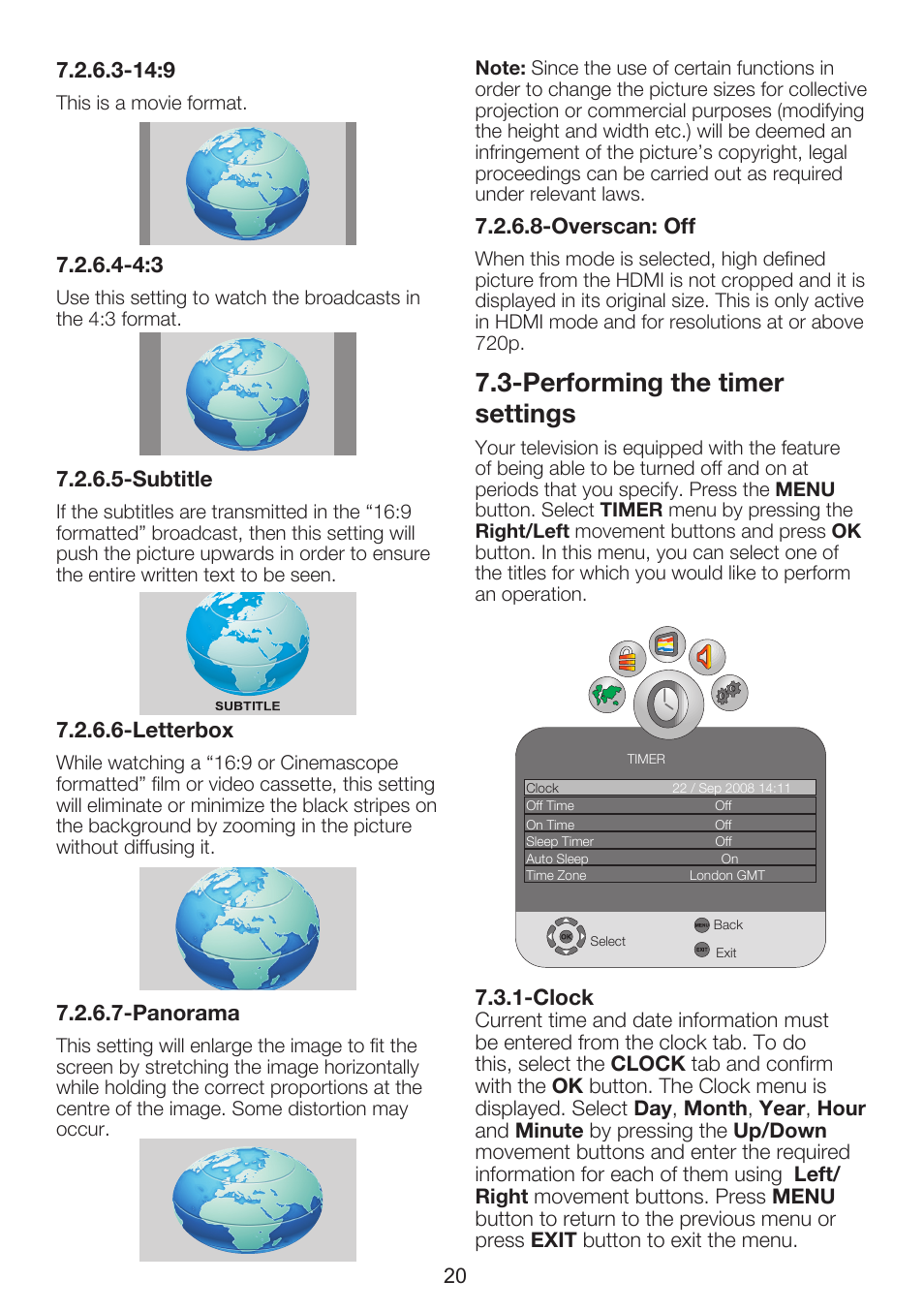 Performing the timer settings | Beko 26WLZ530HID User Manual | Page 22 / 37