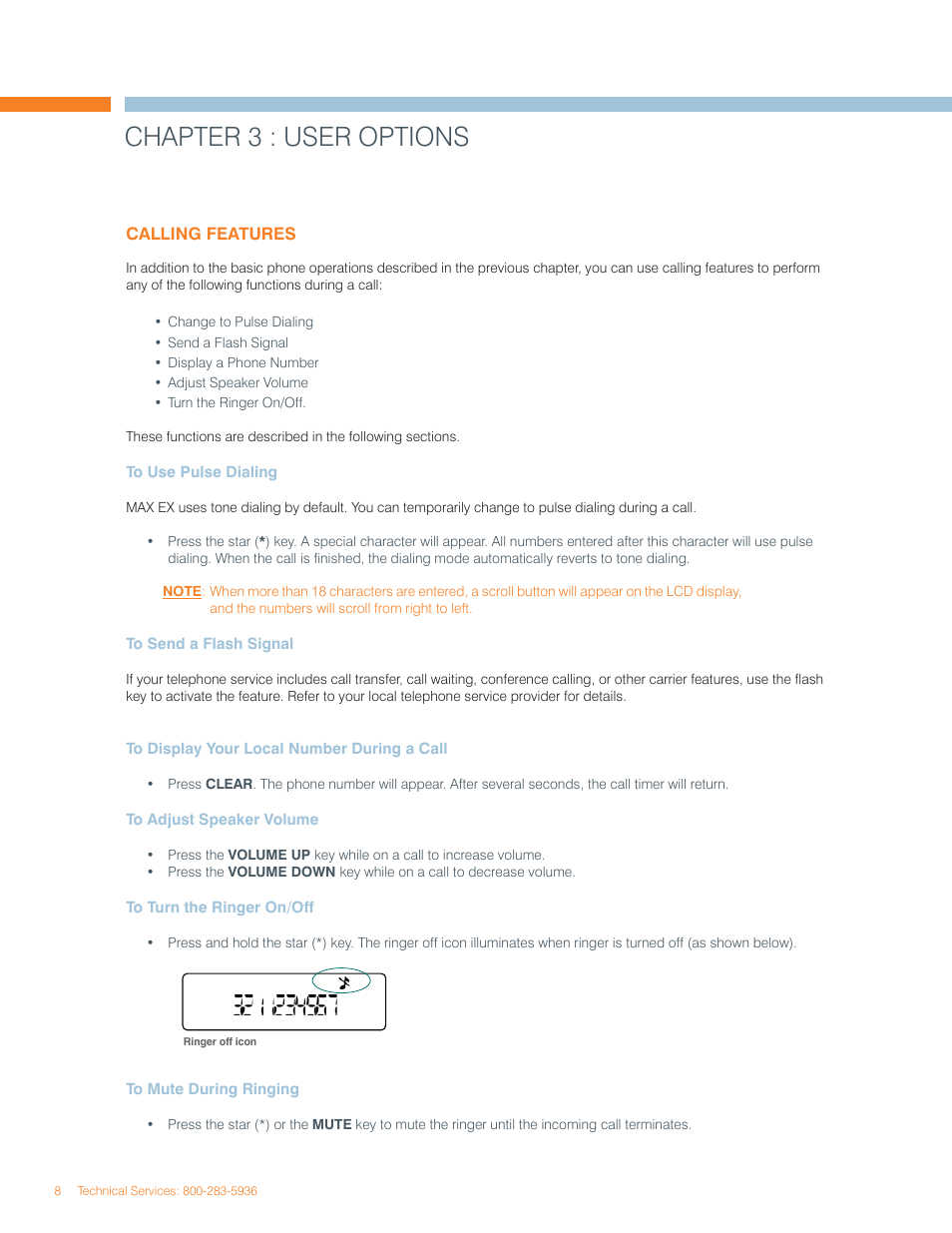 Chapter 3 : user options | ClearOne MAX EX/MAXAttach User Manual | Page 12 / 22