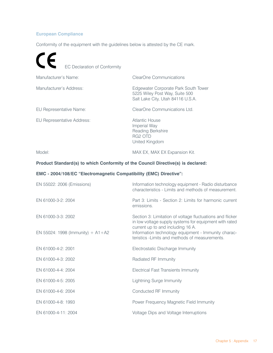 ClearOne MAX EX/MAXAttach User Manual | Page 21 / 22