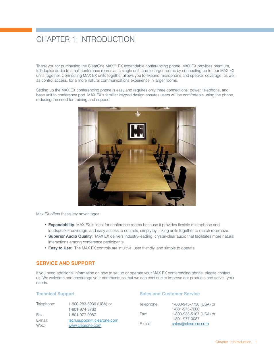 Chapter 1: introduction | ClearOne MAX EX/MAXAttach User Manual | Page 5 / 22
