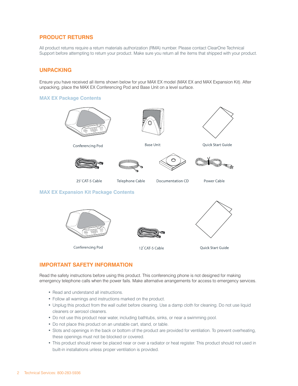 ClearOne MAX EX/MAXAttach User Manual | Page 6 / 22