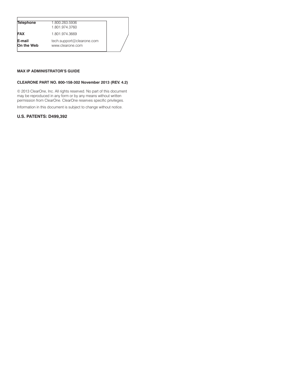 ClearOne MAX IP/MAXAttach IP User Manual | Page 2 / 39