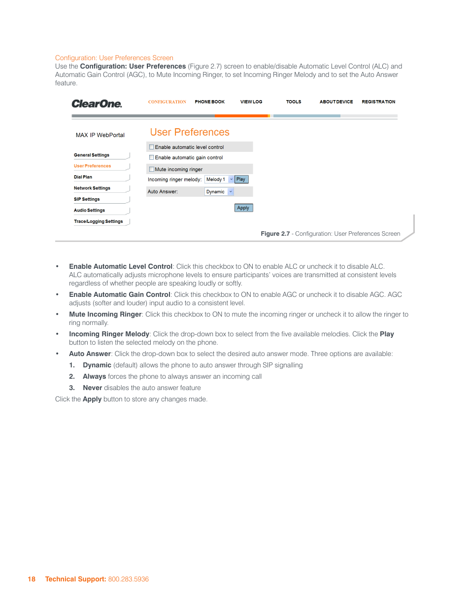 ClearOne MAX IP/MAXAttach IP User Manual | Page 21 / 39