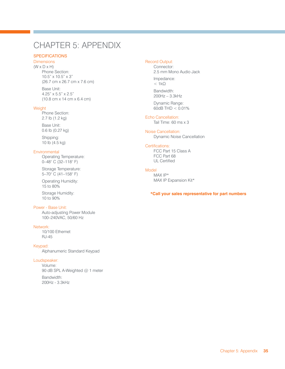 Chapter 5: appendix | ClearOne MAX IP/MAXAttach IP User Manual | Page 38 / 39