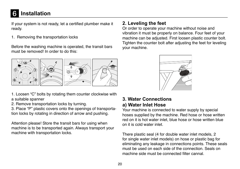 Installation | Beko D 5102 B User Manual | Page 20 / 24