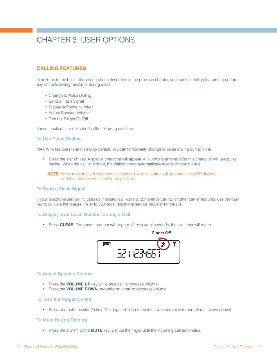 Chapter 3: user options | ClearOne MAX Wireless/MAXAttach Wireless User Manual | Page 14 / 25