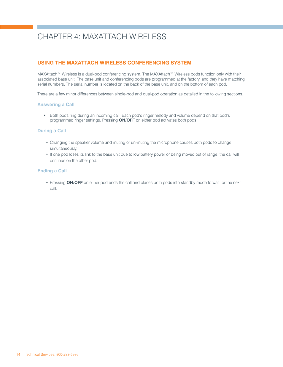 Chapter 4: maxattach wireless | ClearOne MAX Wireless/MAXAttach Wireless User Manual | Page 18 / 25