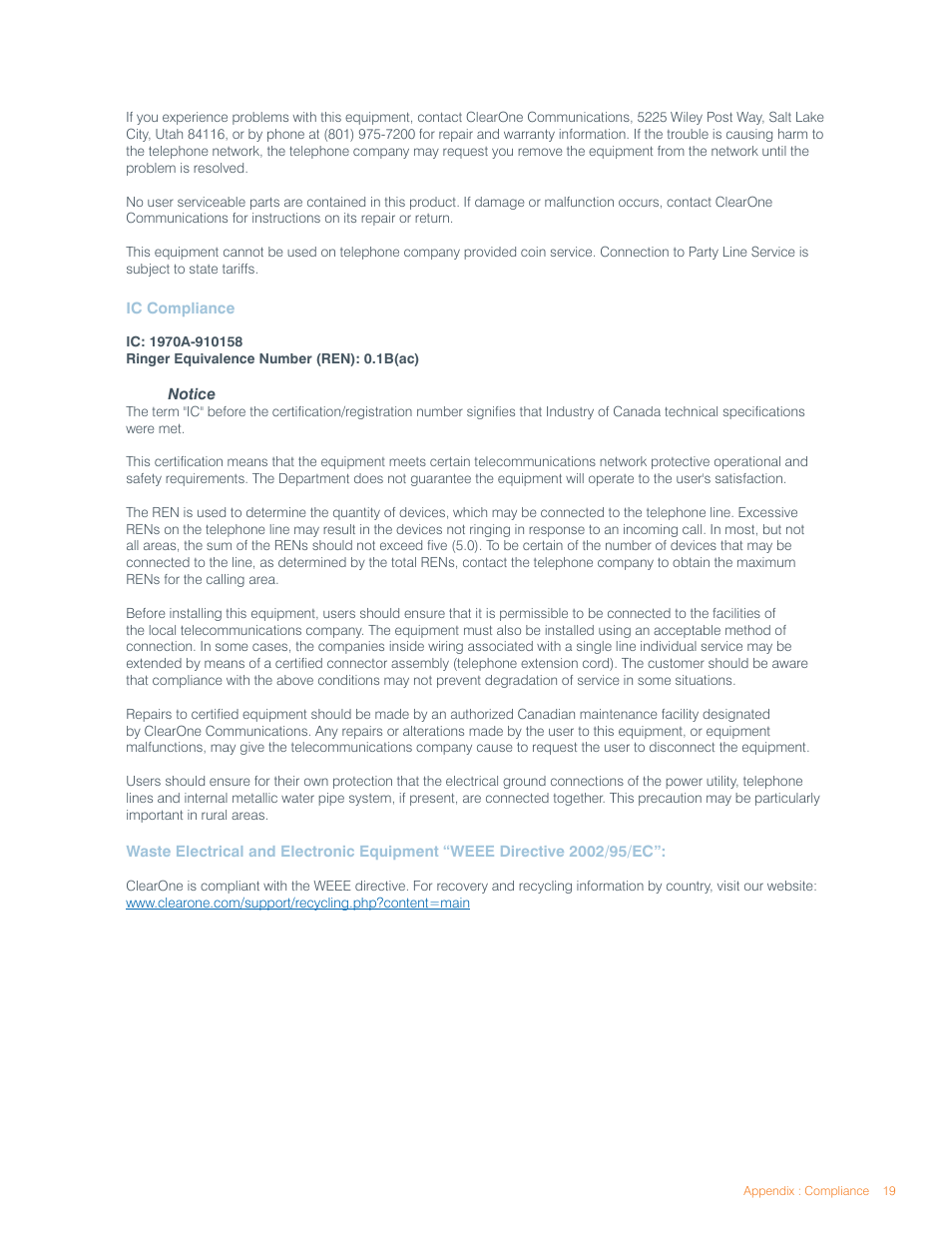 ClearOne MAX Wireless/MAXAttach Wireless User Manual | Page 23 / 25
