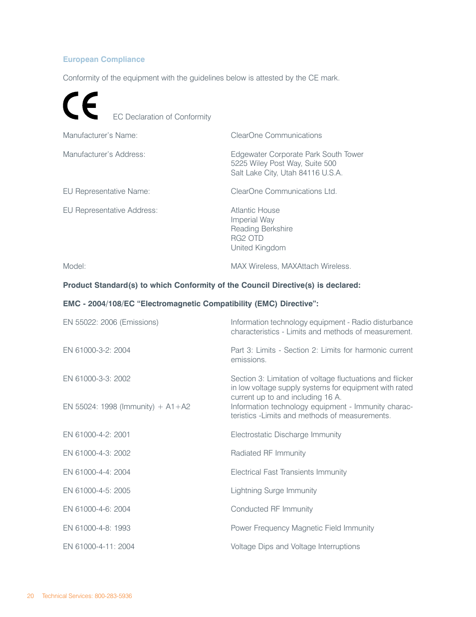 ClearOne MAX Wireless/MAXAttach Wireless User Manual | Page 24 / 25