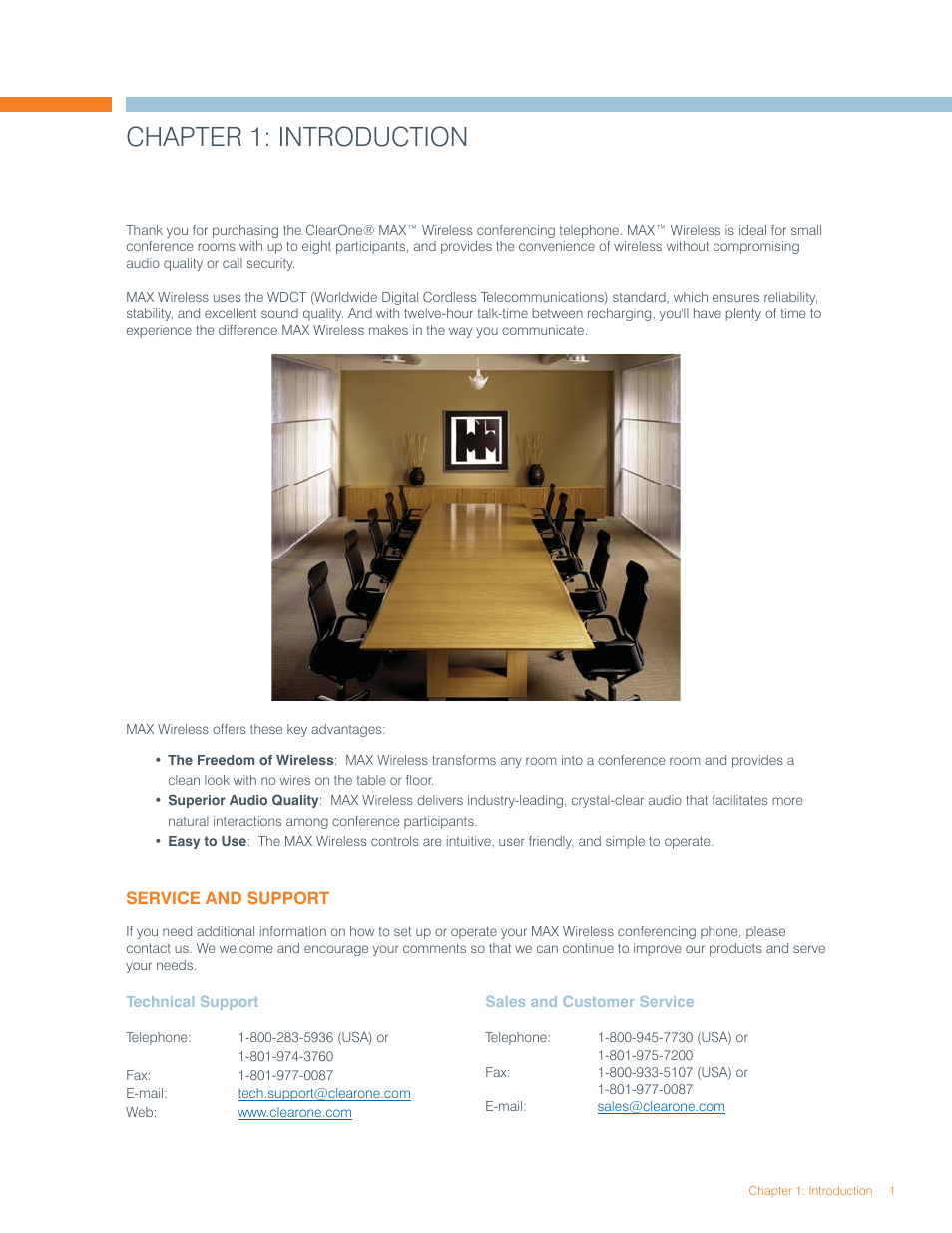 Chapter 1: introduction | ClearOne MAX Wireless/MAXAttach Wireless User Manual | Page 5 / 25