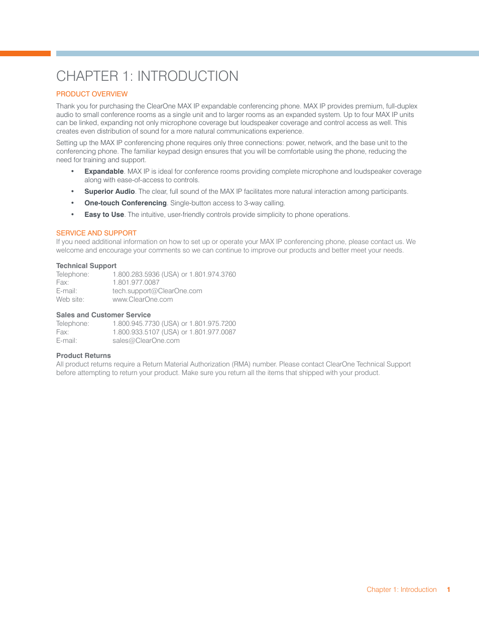 Chapter 1: introduction | ClearOne MAXAttach IP User Manual | Page 4 / 39