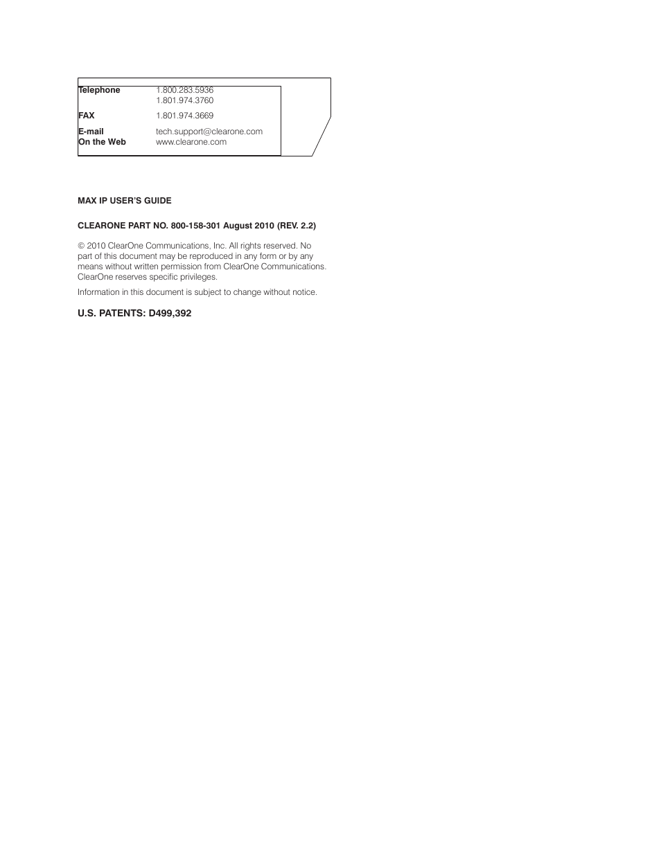 ClearOne MAX IP Conferencing Phone User Manual | Page 2 / 7