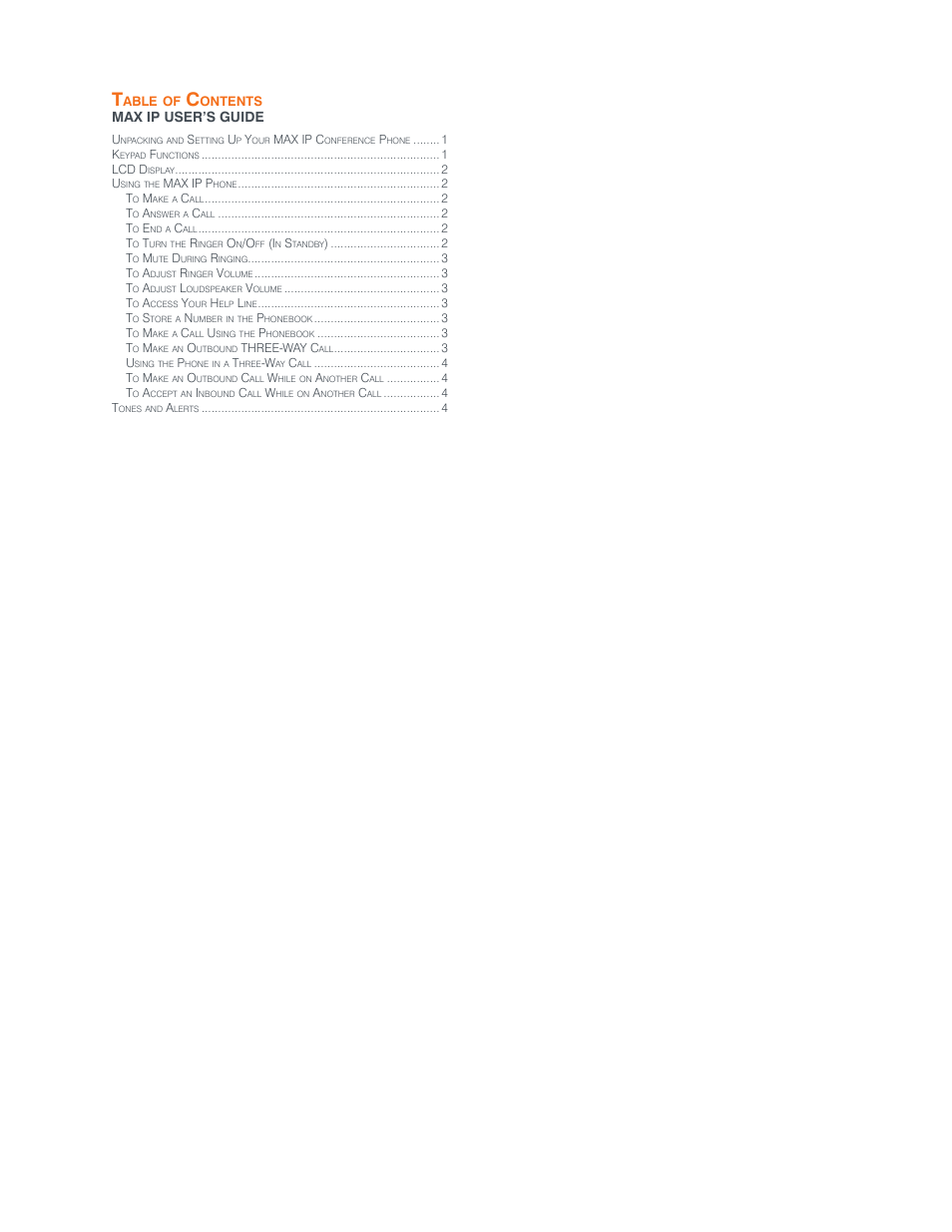 Max ip user’s guide | ClearOne MAX IP Conferencing Phone User Manual | Page 3 / 7