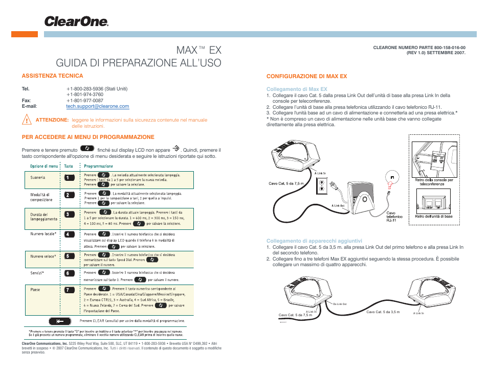 Max™ ex guida di preparazione all’uso | ClearOne MAX EX User Manual | Page 9 / 20