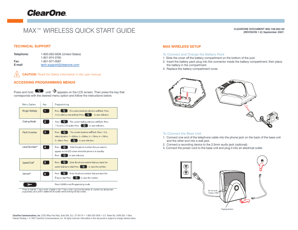 ClearOne MAX Wireless Quick Start User Manual | 20 pages