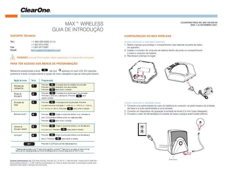 Max™ wireless guia de introdução | ClearOne MAX Wireless Quick Start User Manual | Page 11 / 20