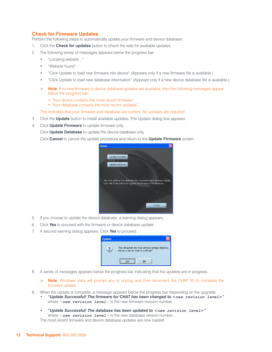 Heck, Irmware, Pdates | ClearOne CHAT 50 Manual User Manual | Page 15 / 25