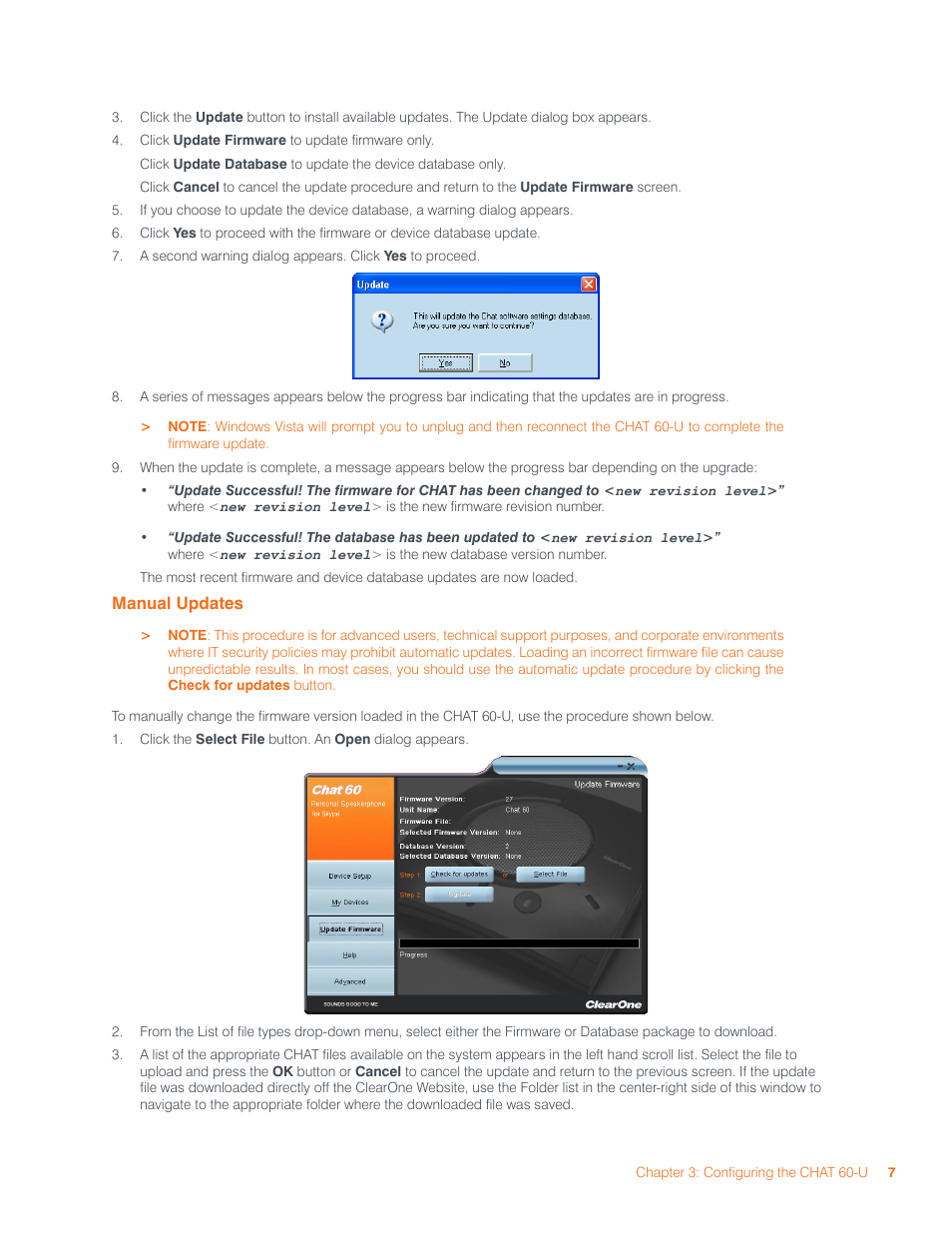 Anual, Pdates | ClearOne CHAT 60-U Manual User Manual | Page 10 / 16