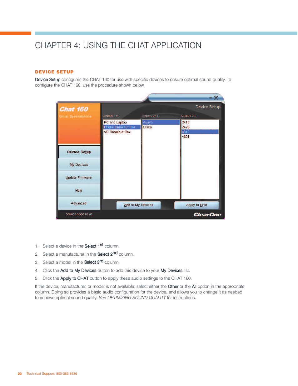 Chapter 4: using the chat application | ClearOne CHAT 160 Manual User Manual | Page 26 / 44