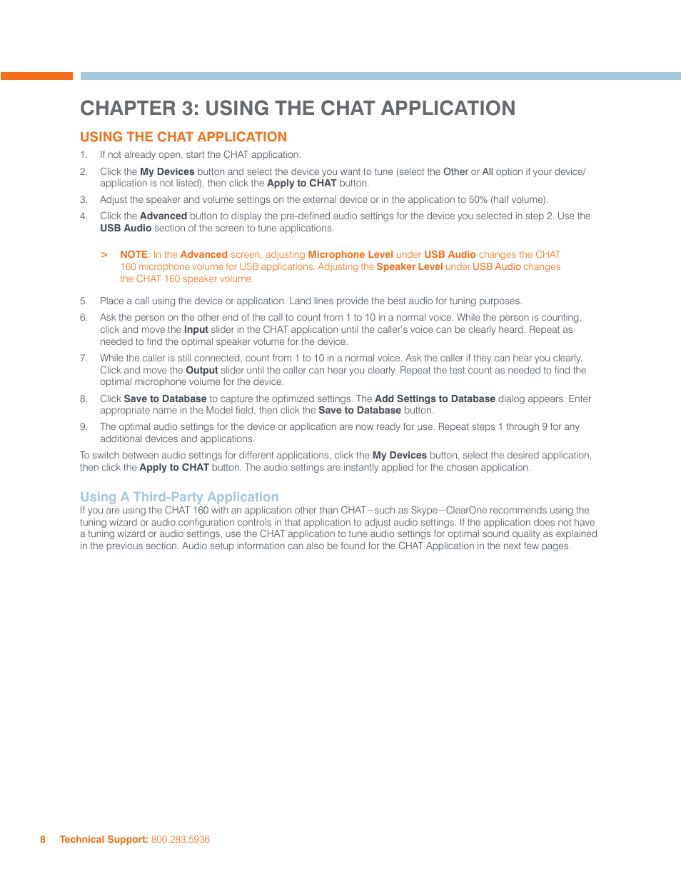 Chapter 3: using the chat application | ClearOne CHATAttach 160 Manual User Manual | Page 11 / 22