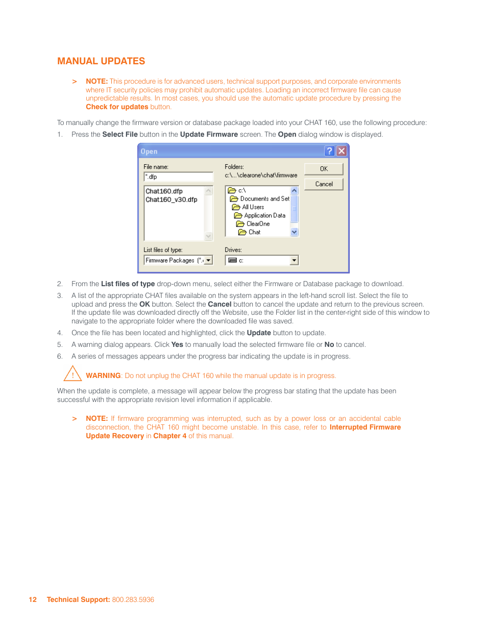 Manual updates | ClearOne CHATAttach 160 Manual User Manual | Page 15 / 22