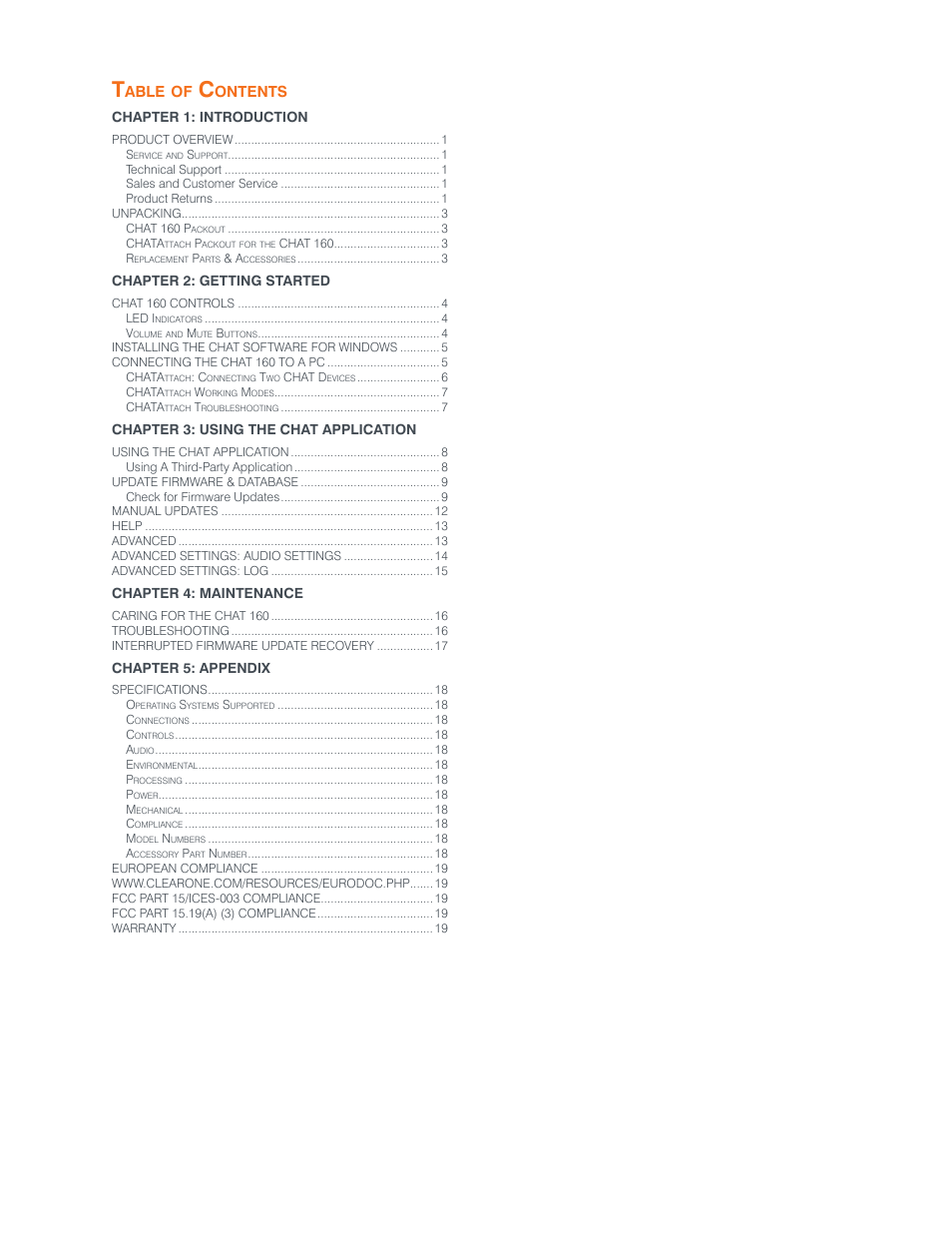 Able, Ontents | ClearOne CHATAttach 160 Manual User Manual | Page 3 / 22