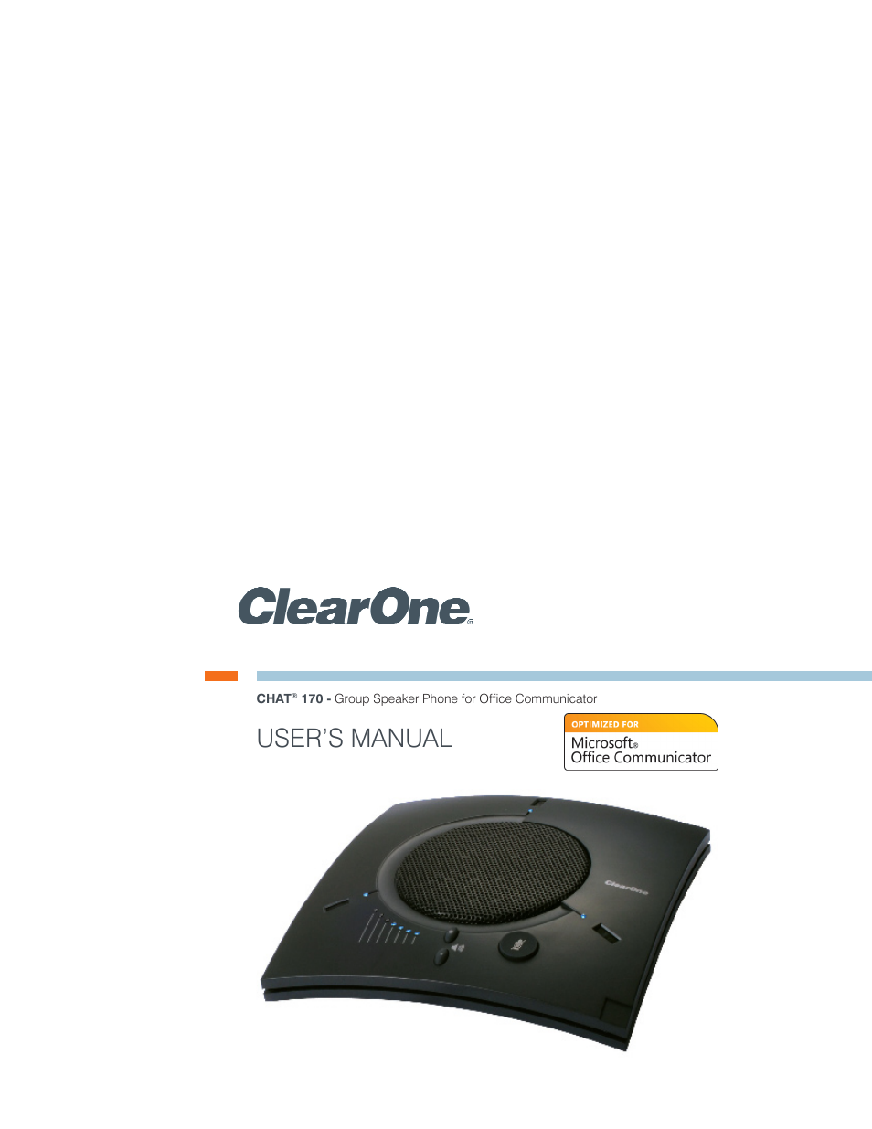 ClearOne CHAT  Manual User Manual | 35 pages