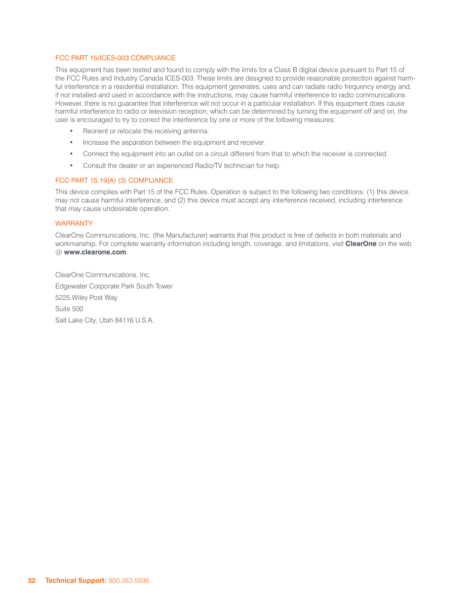ClearOne CHAT  Manual User Manual | Page 35 / 35