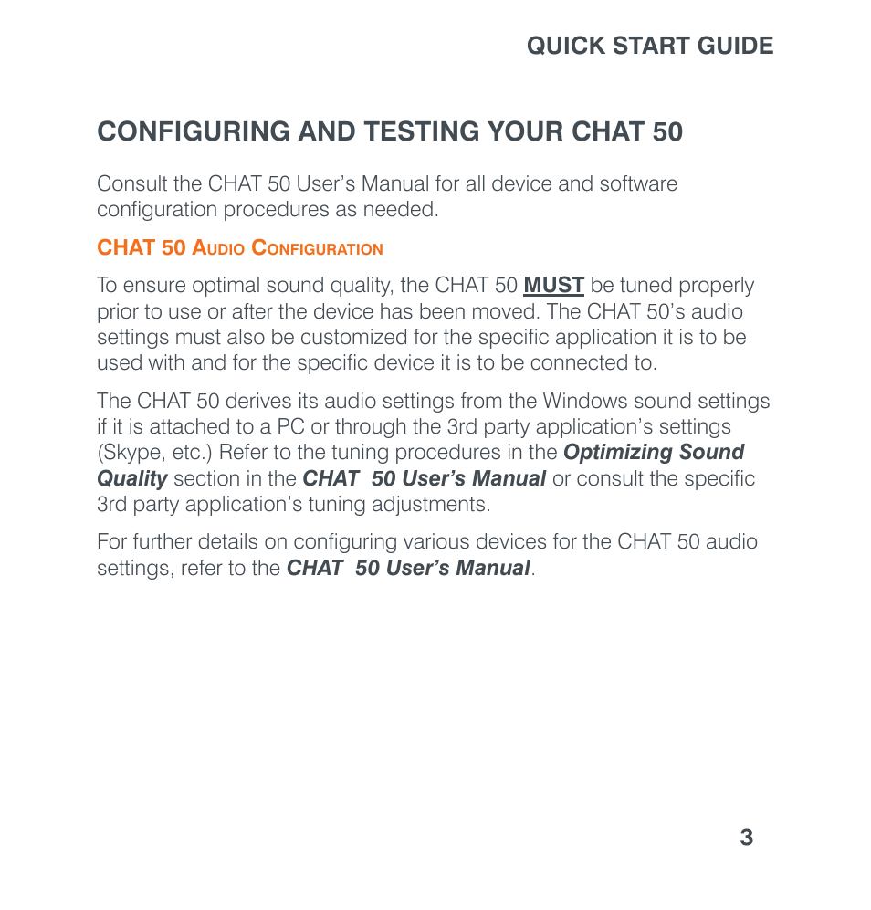 Configuring and testing your chat 50 | ClearOne CHAT 50 Quick Start User Manual | Page 5 / 16