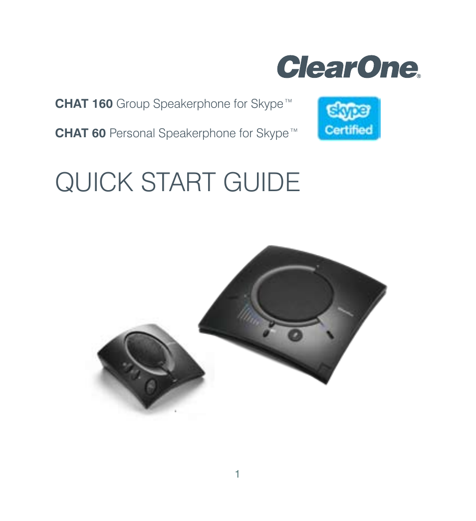 ClearOne CHAT 160 Quick Start User Manual | 8 pages