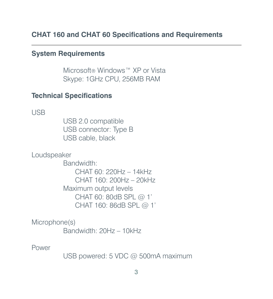 ClearOne CHAT 160 Quick Start User Manual | Page 3 / 8