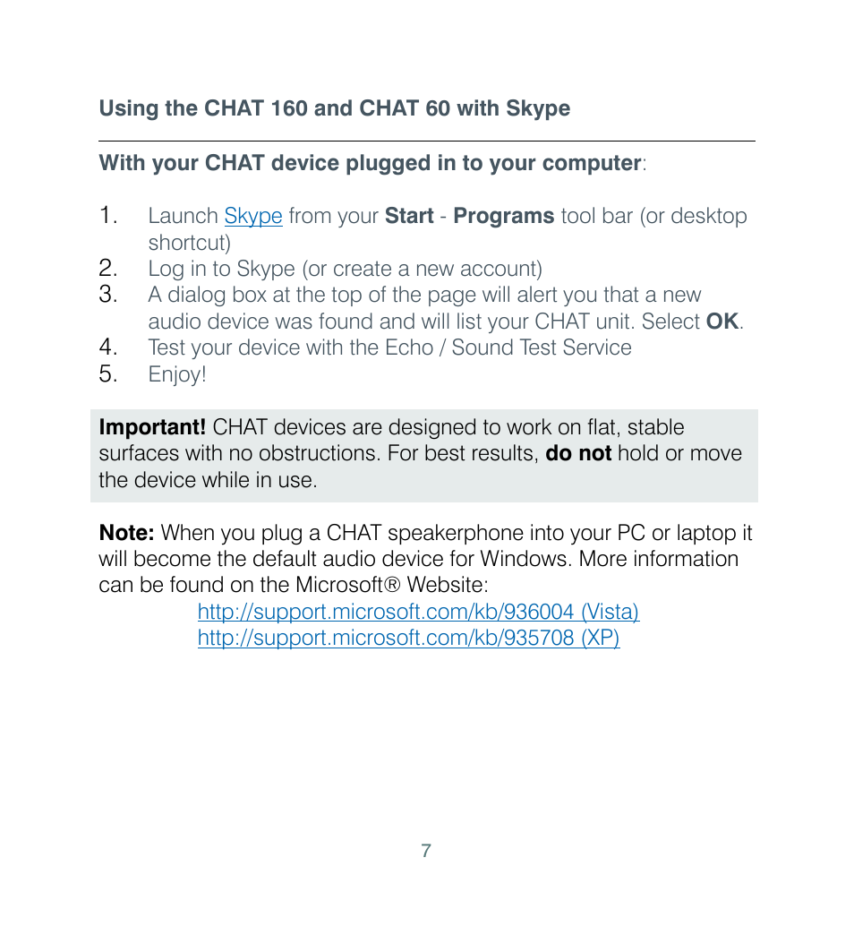 ClearOne CHAT 160 Quick Start User Manual | Page 7 / 8