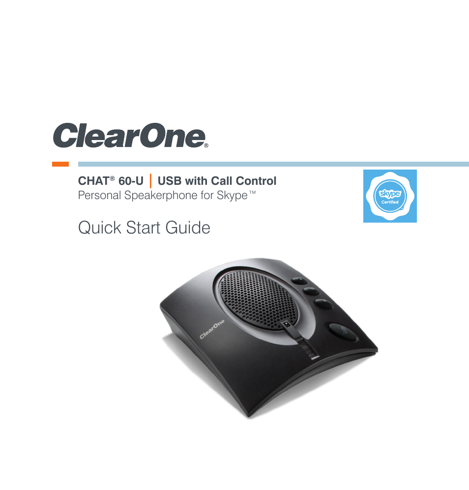 ClearOne CHAT 60-U Quick Start User Manual | 8 pages