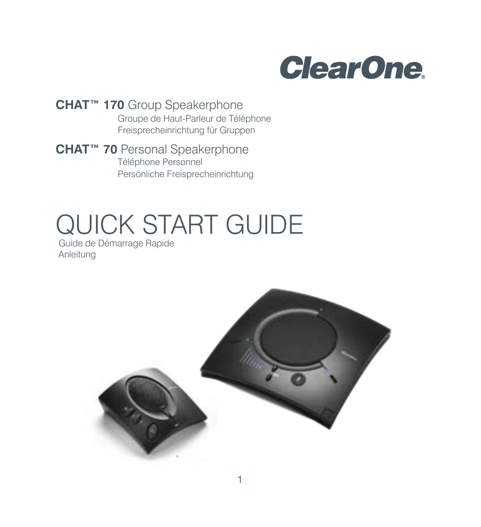 ClearOne CHAT 170 Quick Start User Manual | 5 pages