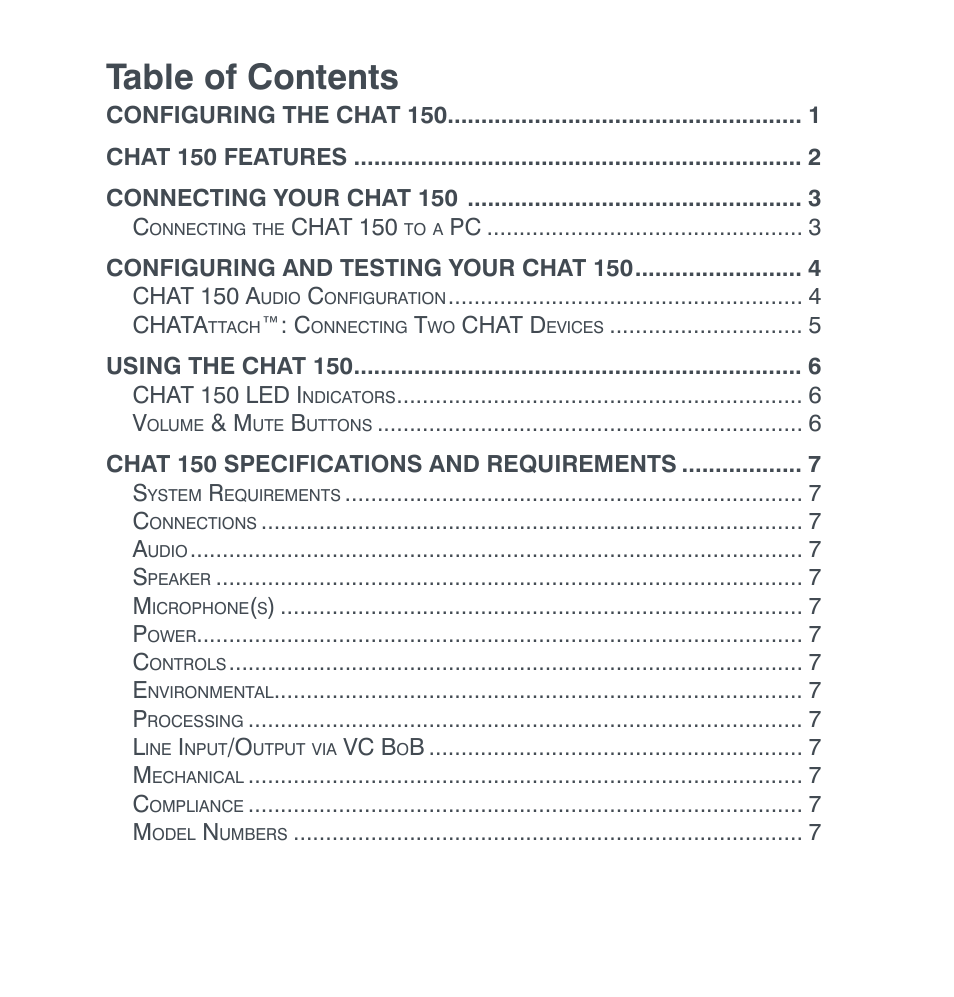 ClearOne CHAT 150 Quick Start User Manual | Page 2 / 20