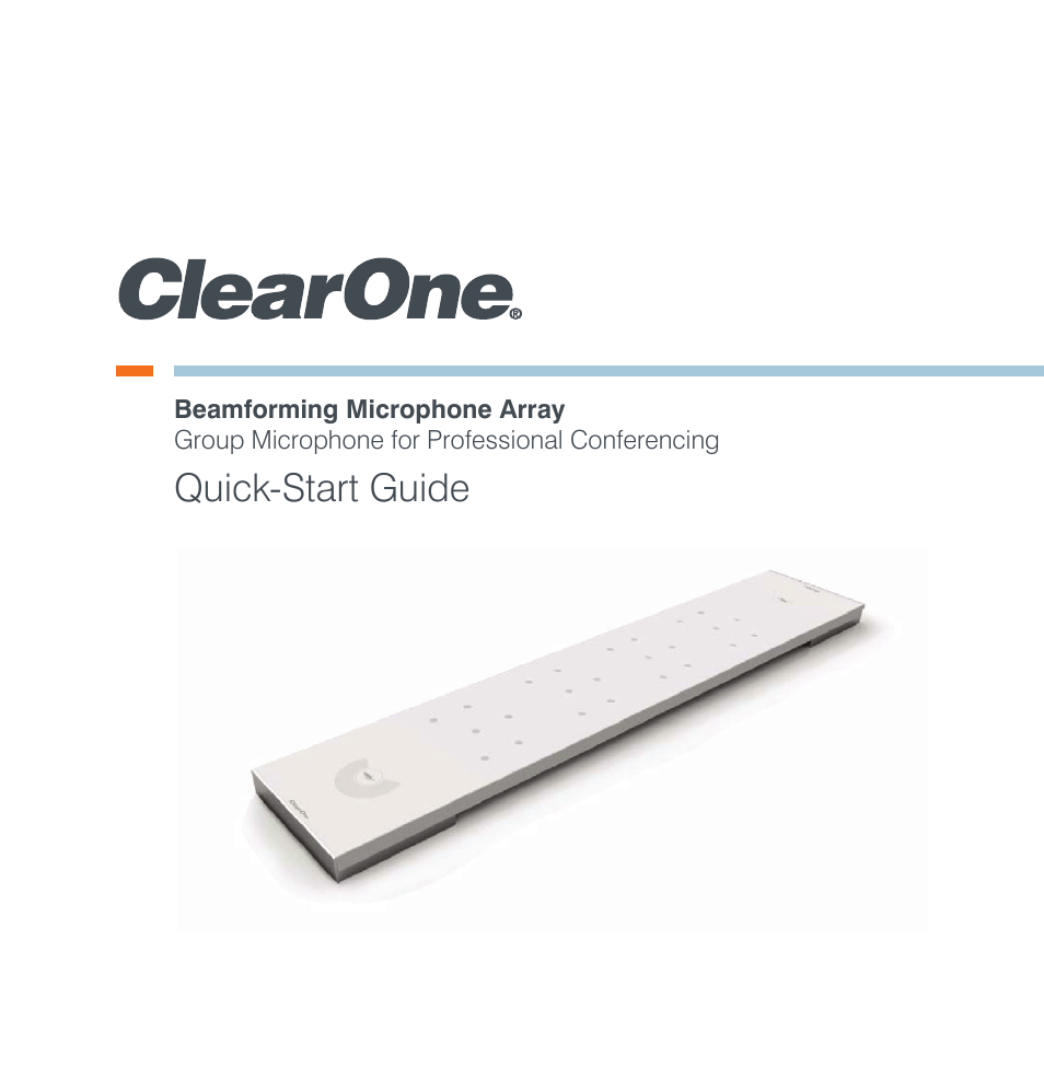 ClearOne Beamforming Microphone Array Quick Star User Manual | 14 pages