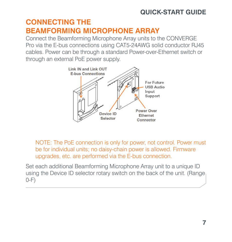 Connecting the beamforming microphone array | ClearOne Beamforming Microphone Array Quick Star User Manual | Page 9 / 14