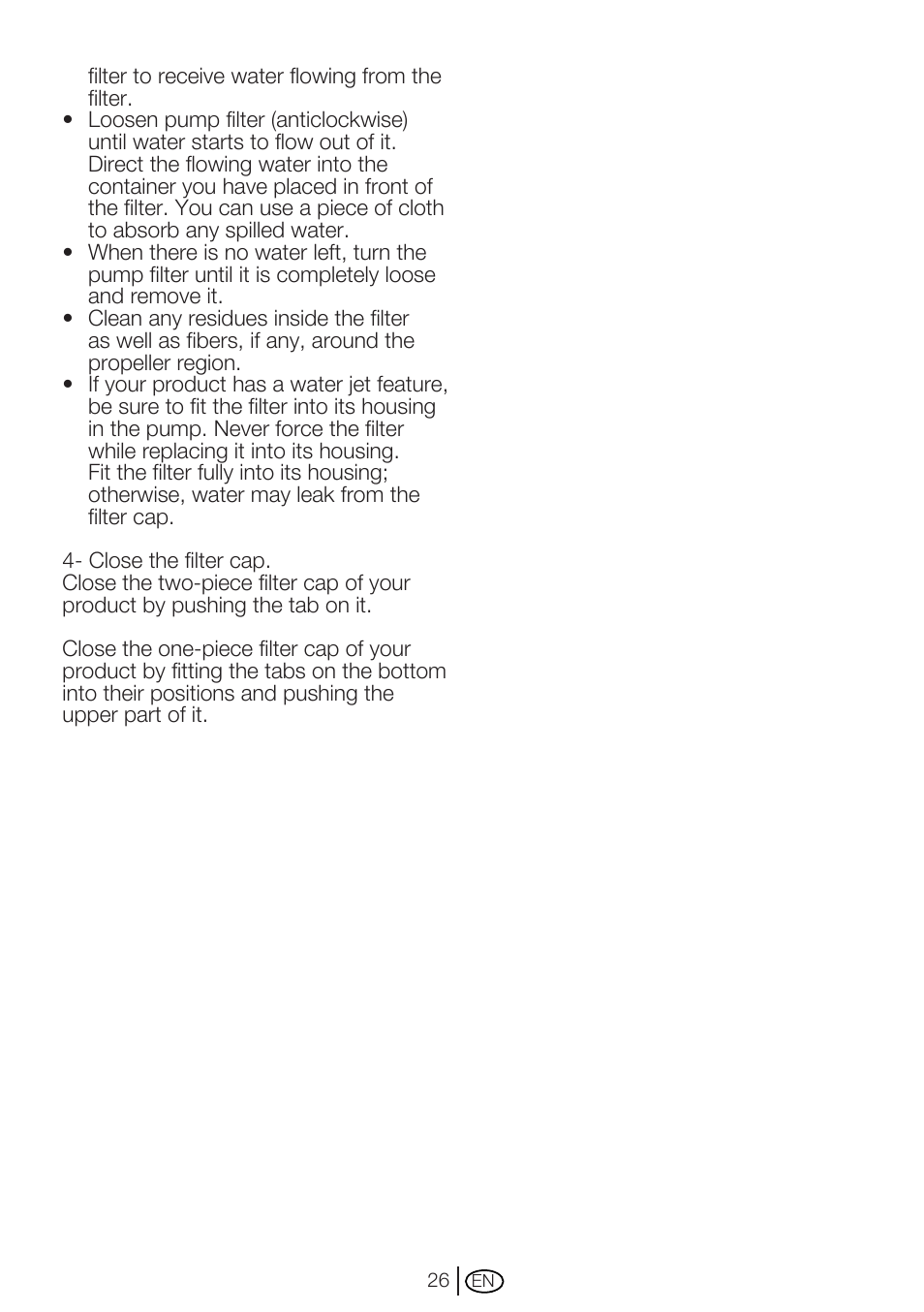 Beko WM 6123 S User Manual | Page 26 / 36