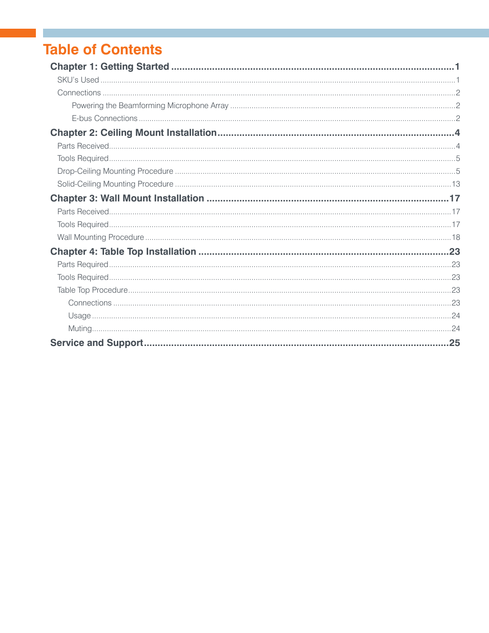 ClearOne Beamforming Microphone Array Installation Guide User Manual | Page 3 / 28