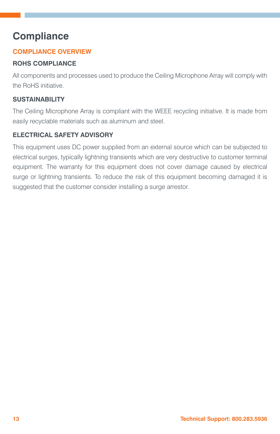 Compliance | ClearOne Ceiling Microphone Array User Manual | Page 16 / 20