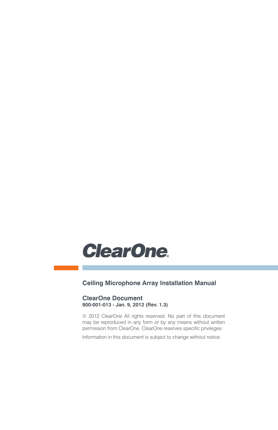 ClearOne Ceiling Microphone Array User Manual | Page 18 / 20