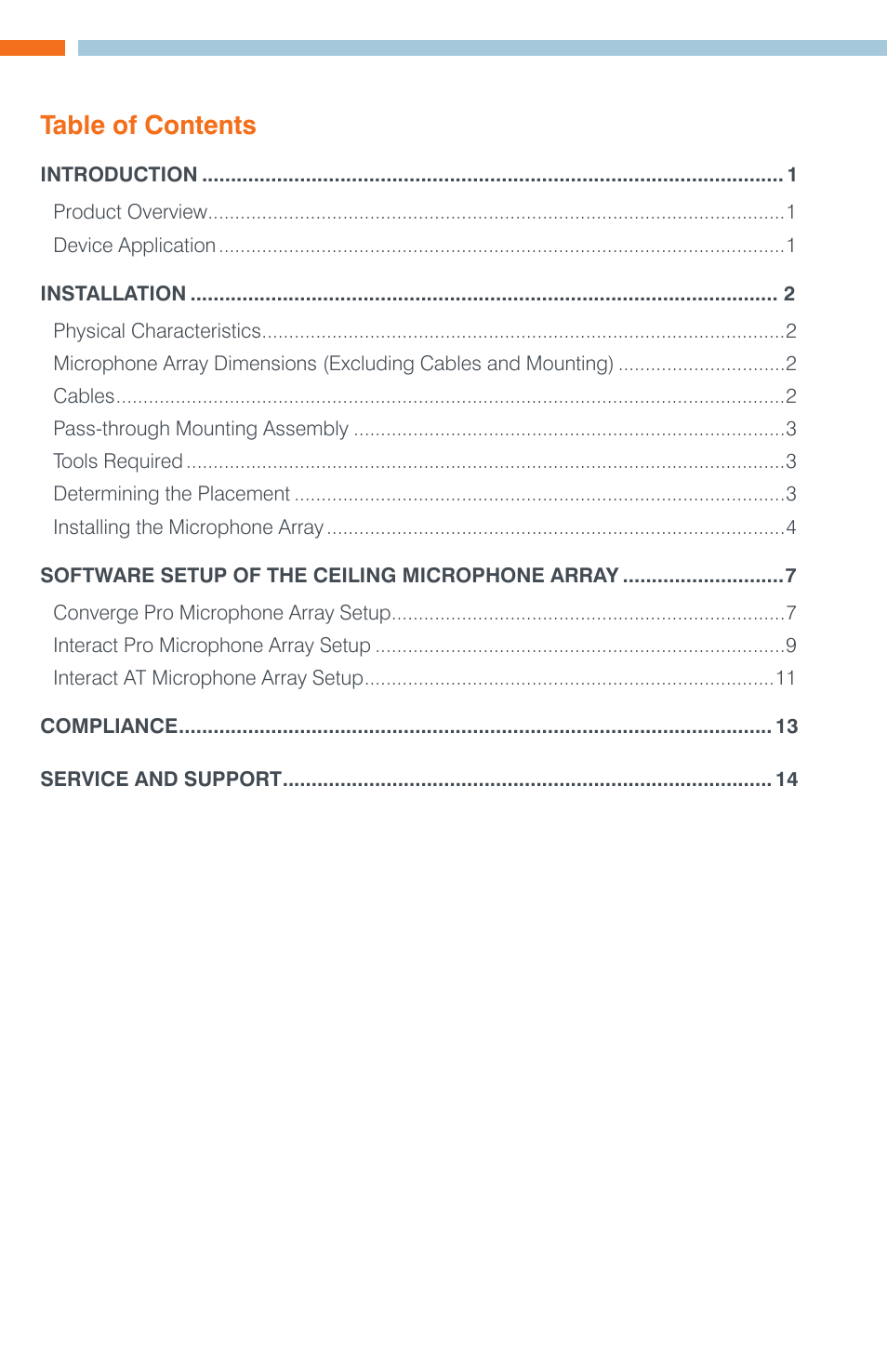 ClearOne Ceiling Microphone Array User Manual | Page 3 / 20