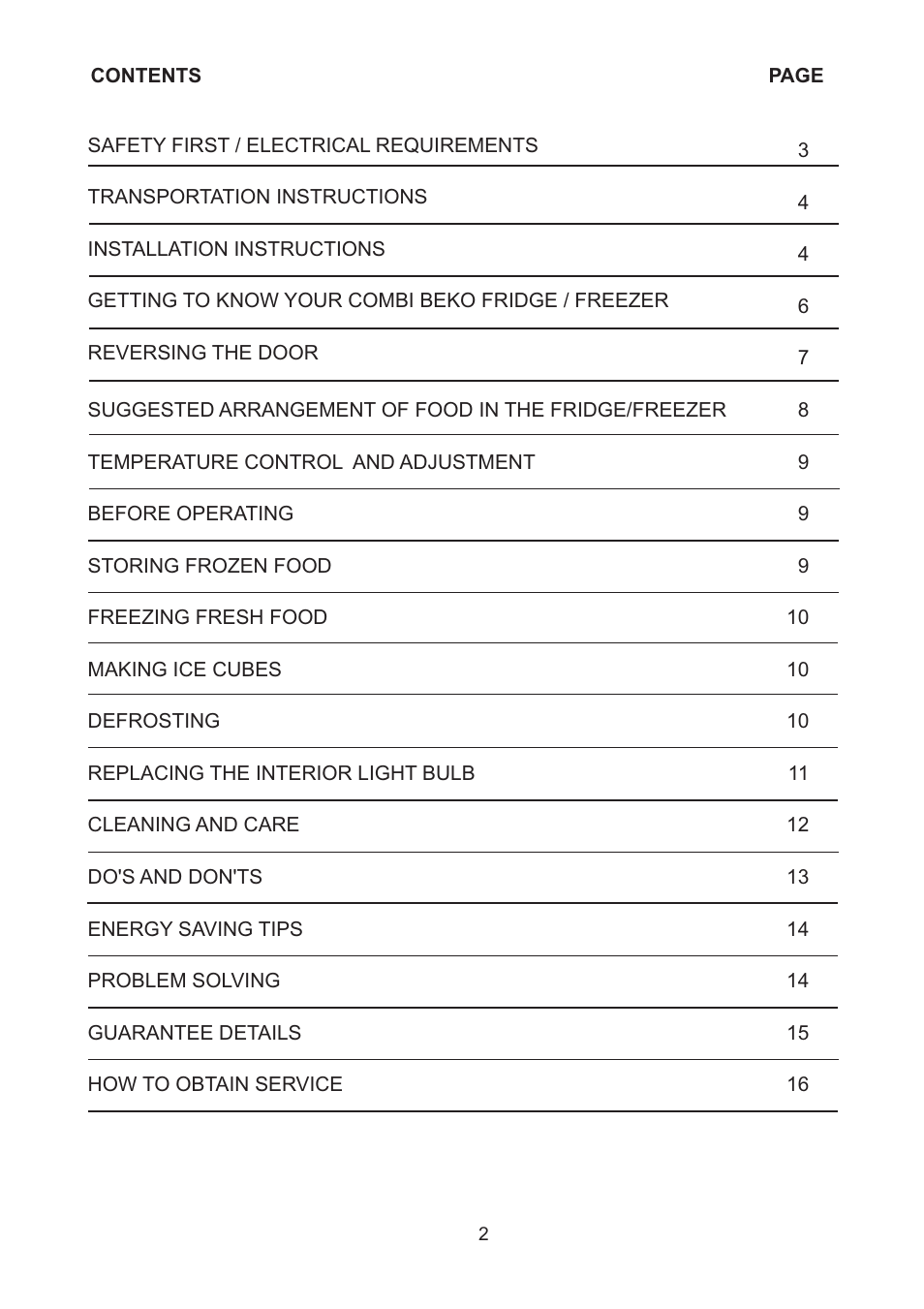 Beko CDA 664 F User Manual | Page 3 / 18