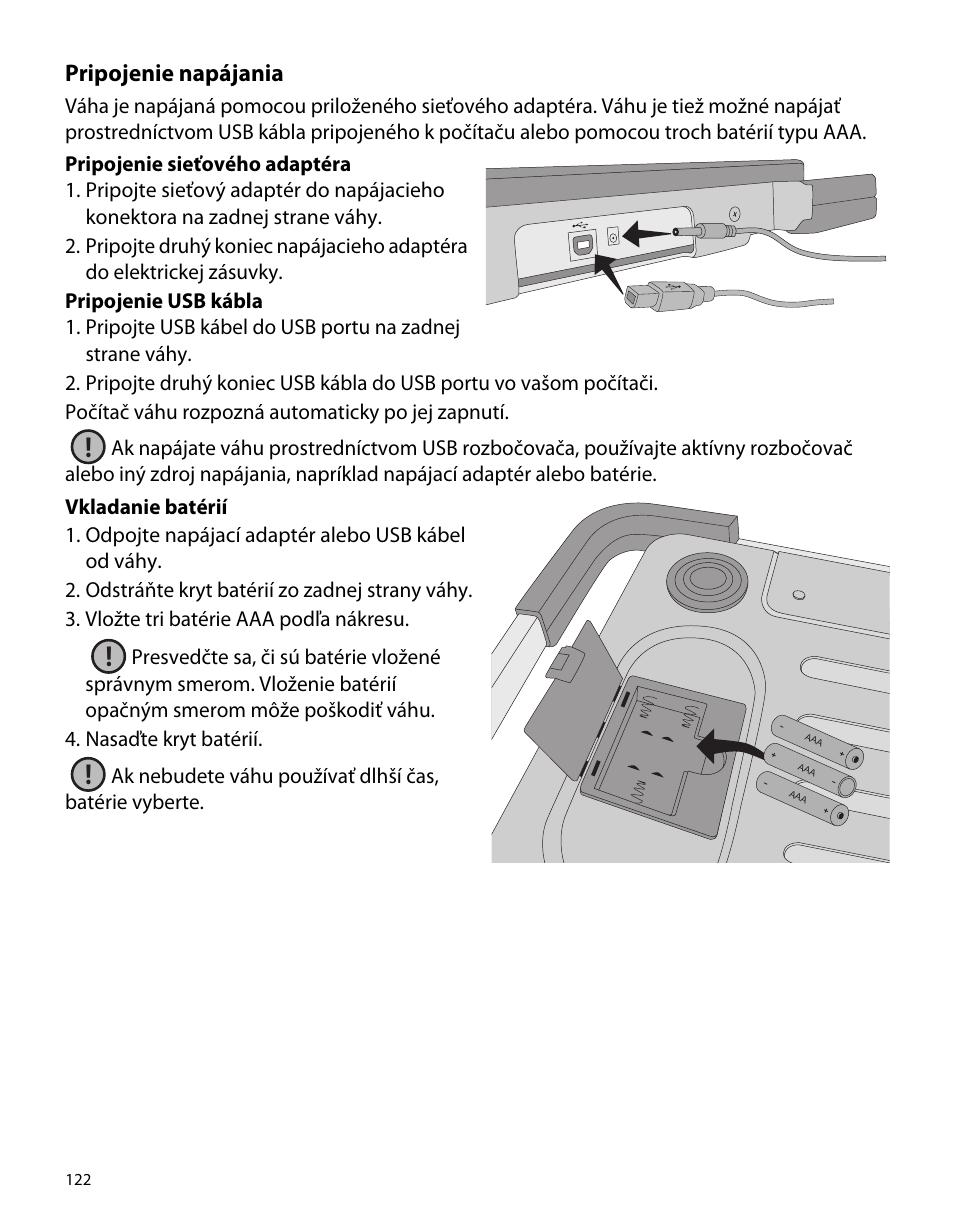 Pripojenie napájania | Dymo S50 User Manual | Page 126 / 134