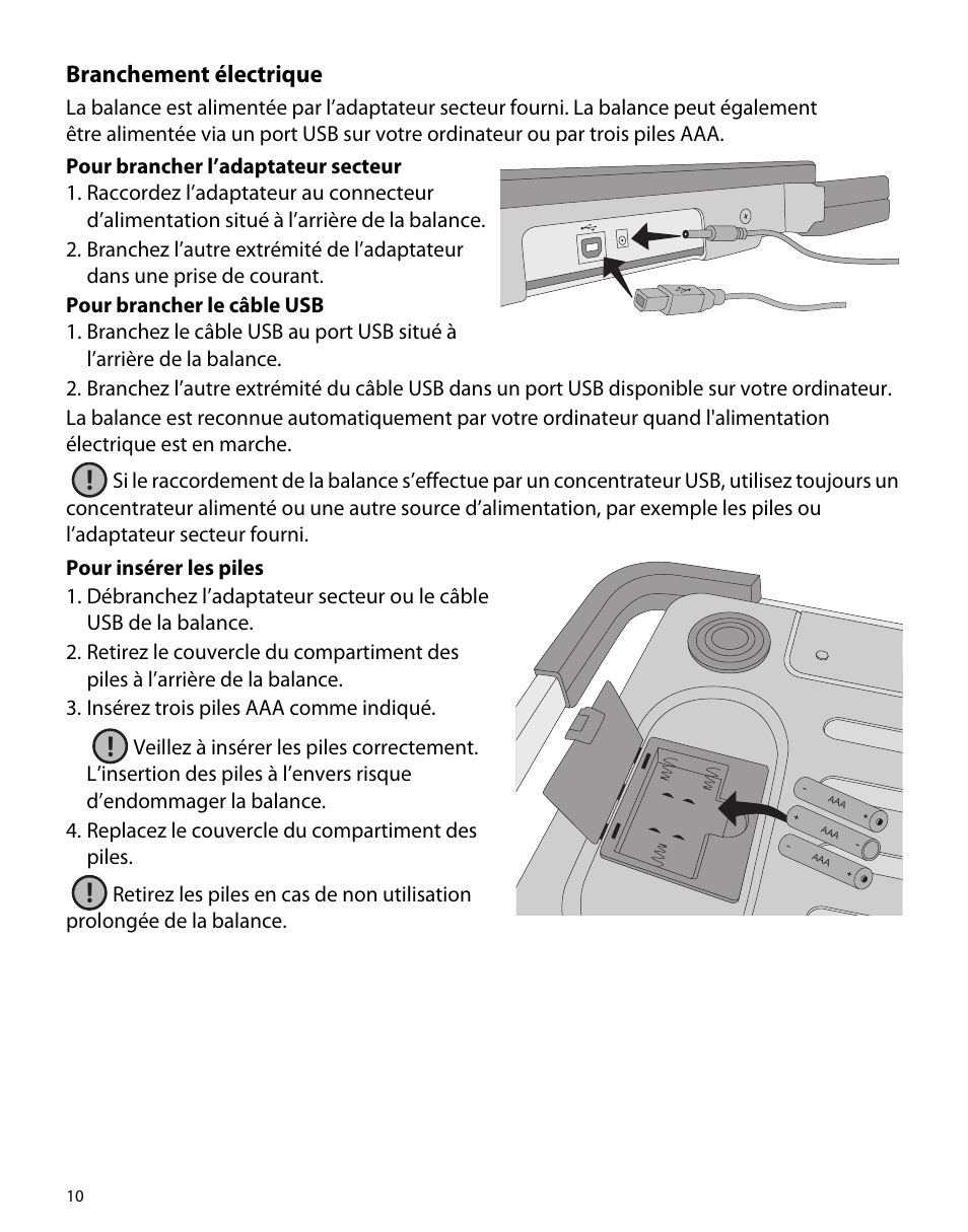 Branchement électrique | Dymo S50 User Manual | Page 14 / 134