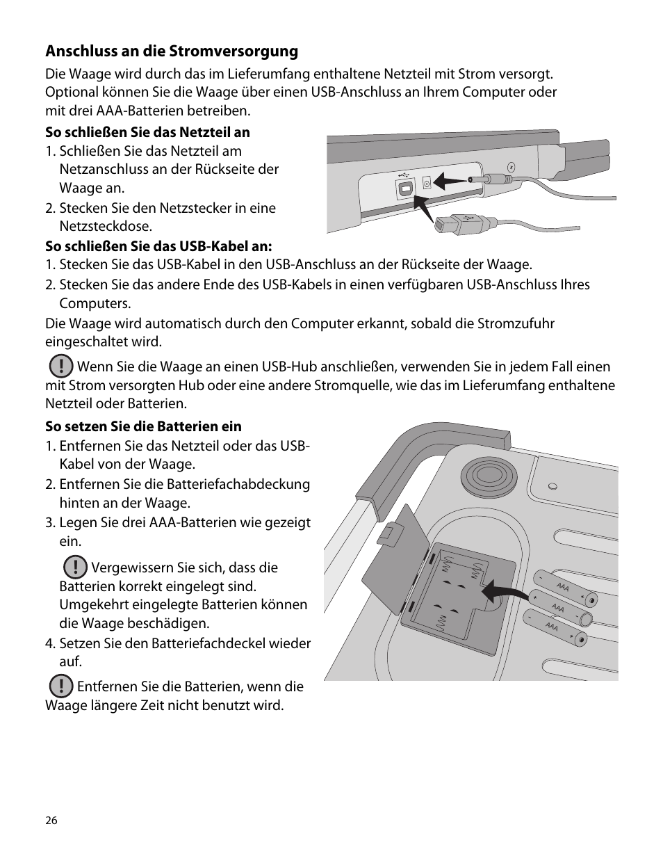 Anschluss an die stromversorgung | Dymo S50 User Manual | Page 30 / 134