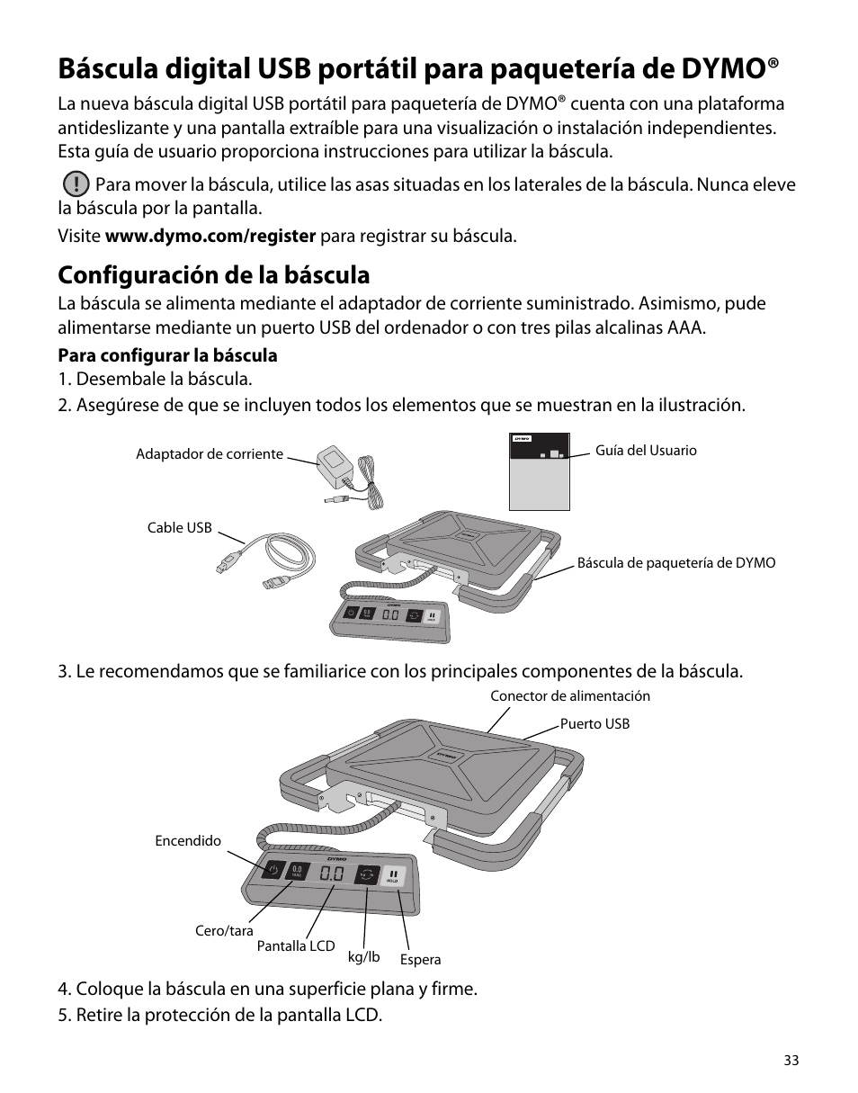 Configuración de la báscula | Dymo S50 User Manual | Page 37 / 134