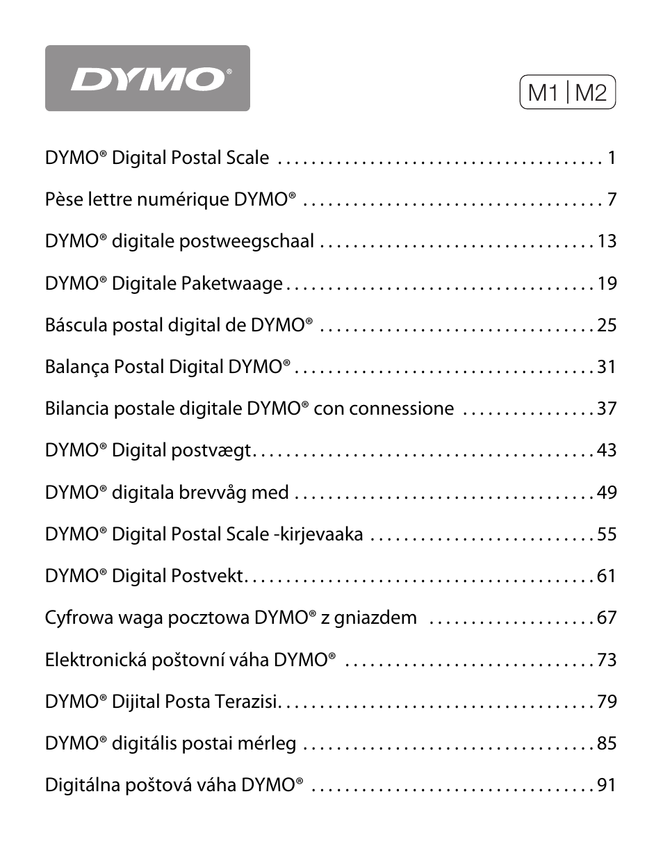 M1 | m2 | Dymo M1 User Manual | Page 3 / 102