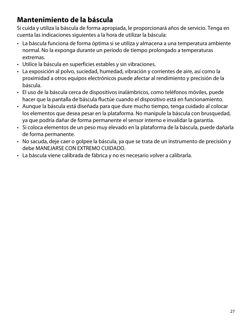 Mantenimiento de la báscula | Dymo M1 User Manual | Page 31 / 102